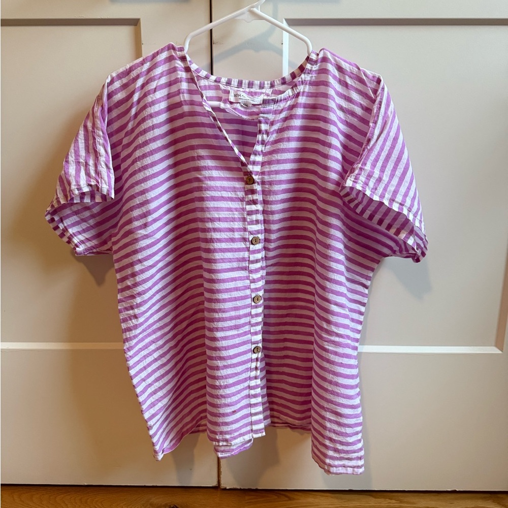 Emerson Fry India Collection Purple Striped Button Down Shirt